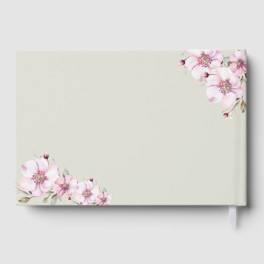 Elegante saliegroene rozen bruidsa shower gastenboek (Achterkant)