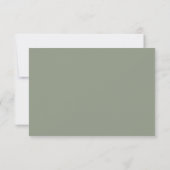 Elegante Saliegroene Script Calligrafie Bruiloft RSVP Kaartje (Achterkant)