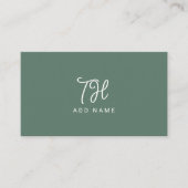 Elegante Saliegroene Script Evenementenplanner Visitekaartje (Voorkant)