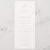 Elegante Saliegroene Script Monogram Huwelijk Programmakaart (Voorkant)