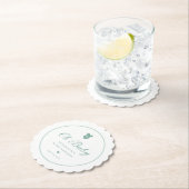 Elegante saliegroene script Oh Baby Shower  Kartonnen Onderzetters (Insitu)