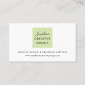 Elegante Saliegroene Script Professionele Visitekaartje (Achterkant)
