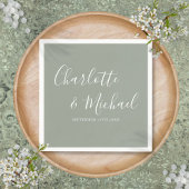 Elegante Saliegroene Signature Trouw Servet