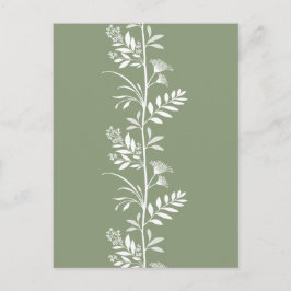 Elegante Saliegroene Silhouette Kunst van Wilde Bl Briefkaart