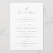 Elegante saliegroene traditionele trouwdag menu (Voorkant)