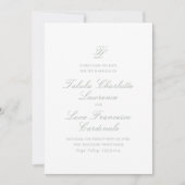 Elegante saliegroene traditionele trouwdag save the date (Voorkant)