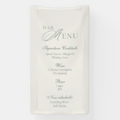 Elegante Saliegroene Trouw Bar Menu Banner (Verticaal)