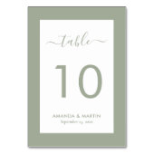 Elegante Saliegroene Trouw Kaart (Achterkant)