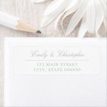 Elegante saliegroene trouw retouradres sticker