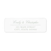Elegante saliegroene trouw retouradres sticker (Voorkant)