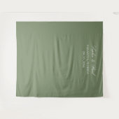 Elegante saliegroene trouwfotohoud-backdrop wandkleed (Voorkant (horizontaal))