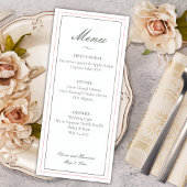 Elegante saliegroene trouwmenu menu