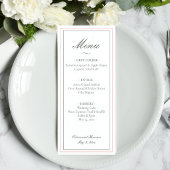 Elegante saliegroene trouwmenu menu
