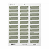 Elegante saliegroene trouwretouradreslabel etiket (Full Sheet)