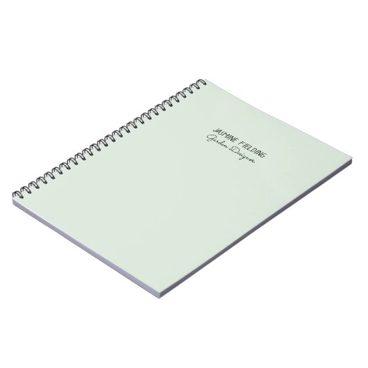 Elegante saliegroene tuinontwerper gepersonaliseer notitieboek (Linkerzijde)