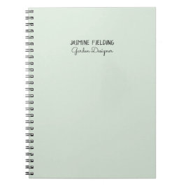 Elegante Saliegroene Tuinontwerper Gepersonaliseer Notitieboek