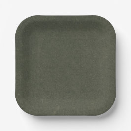Elegante saliegroene vierkante papieren bordenset bordje