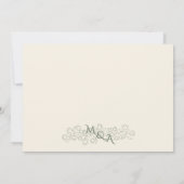 Elegante saliegroene vintage bruiloft save the date (Achterkant)