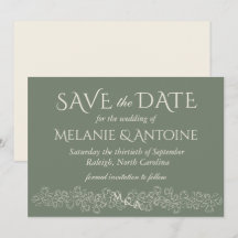 Elegante saliegroene vintage bruiloft