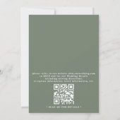 Elegante saliegroene vintage QR-code trouwfeest Kaart (Achterkant)
