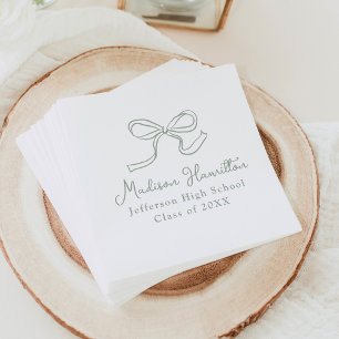 Elegante Saliegroene Vintage Strik Afstudeerfeest Servet