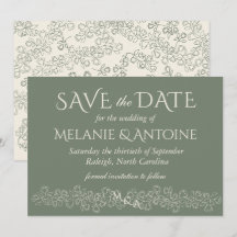 Elegante saliegroene vintage trouwdag