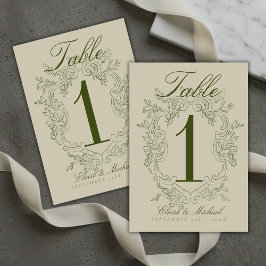 Elegante Saliegroene Wapen Wedding Kaart