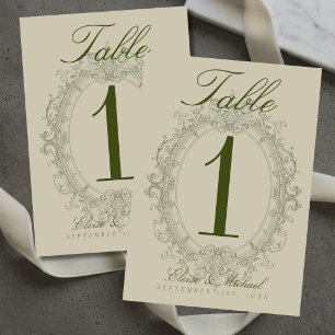 Elegante saliegroene wapenschild bruiloft kaart