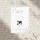 Elegante saliegroene wedding QR-code RSVP