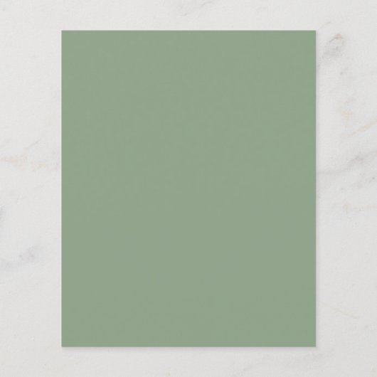 Elegante saliegroene witte budget bruiloft uitnodi (Achterkant)