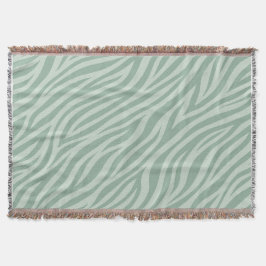 Elegante saliegroene zebra gestreepte deken