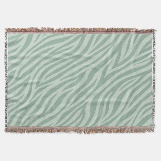 Elegante saliegroene zebra gestreepte deken (Voorkant)