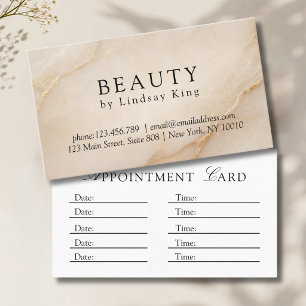 Elegante Salon Beige Marmer Afsprakenkaartje