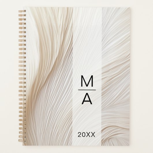 Elegante Salon Monogram Waves Planner (Voorkant)