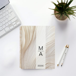 Elegante Salon Monogram Waves Planner
