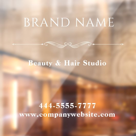Elegante Salon Naam Witte Raam Sticker (Vel 2)