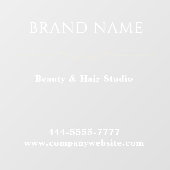 Elegante Salon Naam Witte Raam Sticker (Vel)