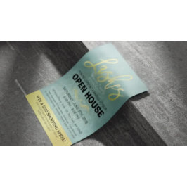 Elegante Salon Open Huis Flyer Goud & Blauw Damast