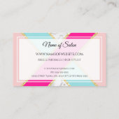 Elegante Salon Roze en Blauw Glitter en Marmer Visitekaartje (Achterkant)