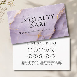 Elegante Salon Violet Marmeren Loyalty Card Afsprakenkaartje