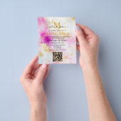 Elegante Salon We're Open Pink Gold Waterverf Flyer (Hand)