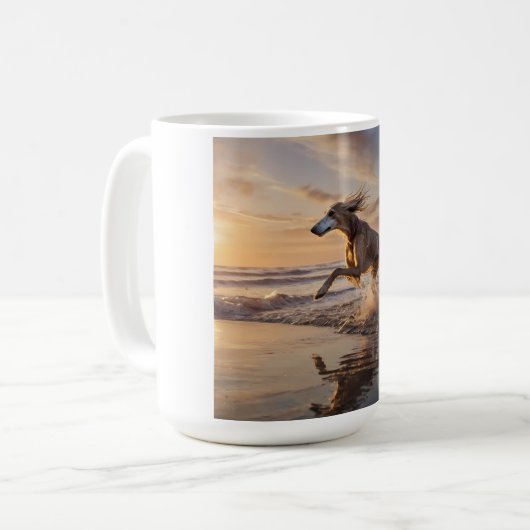 Elegante Saluki Coffee Mok (Voorkant links)