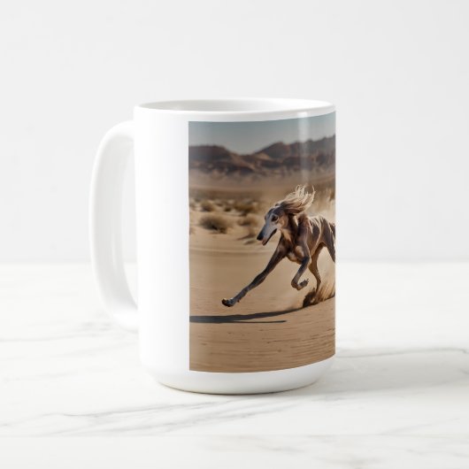Elegante Saluki Coffee Mok (Voorkant links)