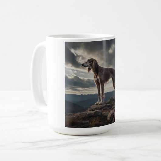 Elegante Saluki Coffee Mok (Voorkant links)