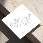 Elegante "Samen is beter" zilveren schrift trouwka Servet