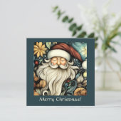 Elegante Santa  Feestdagenkaart (Staand voorkant)