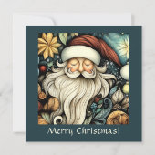 Elegante Santa  Feestdagenkaart (Voorkant)