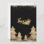 Elegante Santa Gold Glitter Kerstboom Foto Kaart (Achterkant)