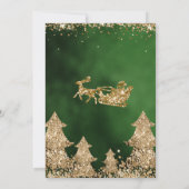 Elegante Santa Gold Glitter Kerstboom Foto Kaart (Achterkant)
