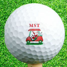 Elegante Santa Golf Kerst Monogram Golfballen